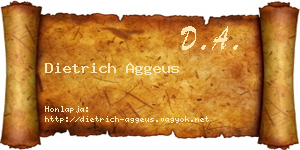 Dietrich Aggeus névjegykártya
